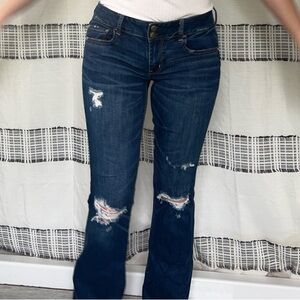 Women's Blue Distressed Jeans